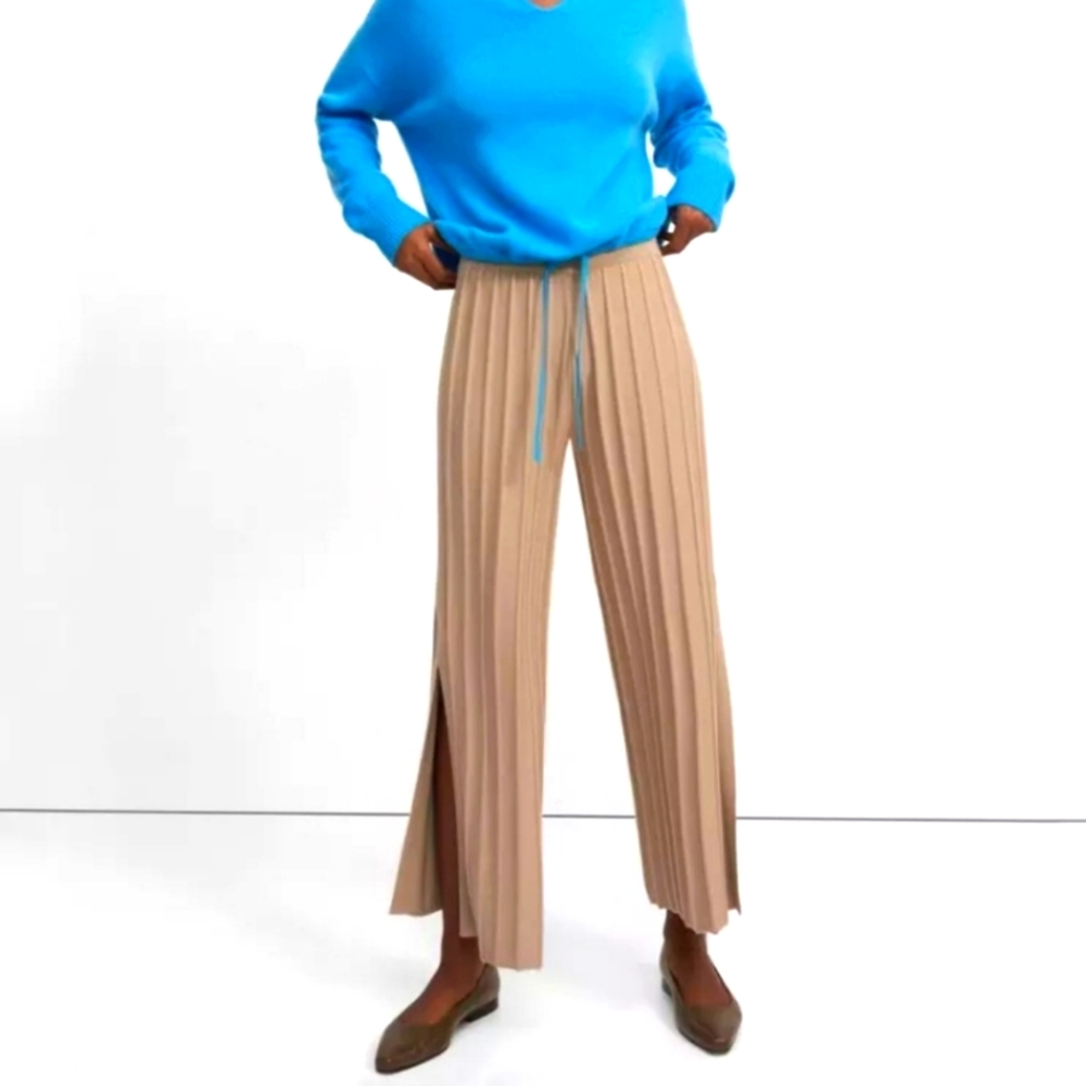 Theory Wide Ribbed Pant in Empire Wool
